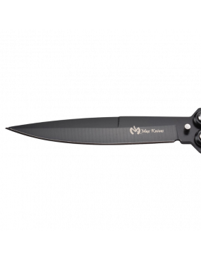 Maxknives P53B Couteau papillon lame acier 3CR13 manche acier noir