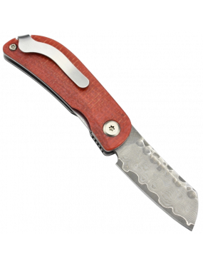 Mcusta MC-211D Knife - VG10 Damascus Blade & Black-Red Micarta Handle