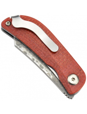 Mcusta MC-211D Knife - VG10 Damascus Blade & Black-Red Micarta Handle