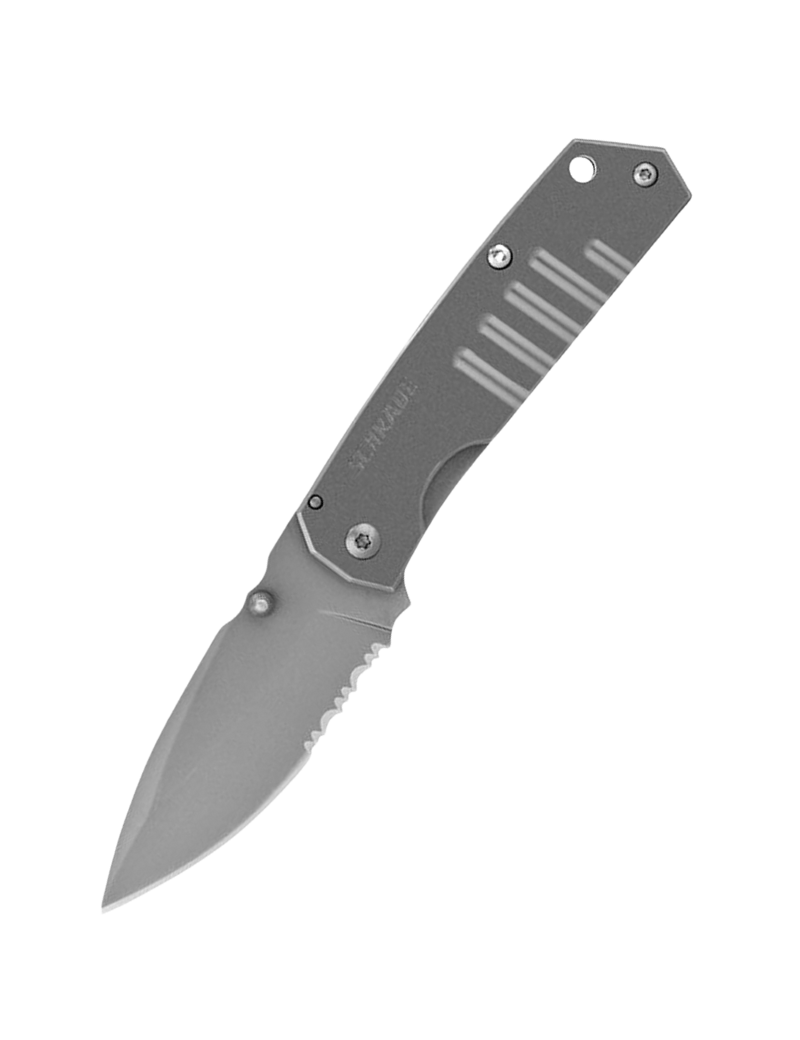 Schrade SCH304MS - Lame Drop Point partiellement dentelée