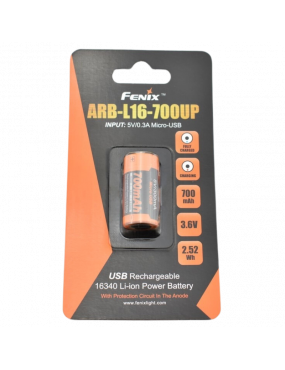 ARBL16-700UP - Batterie 16340 Li-ion 700mAh Micro USB