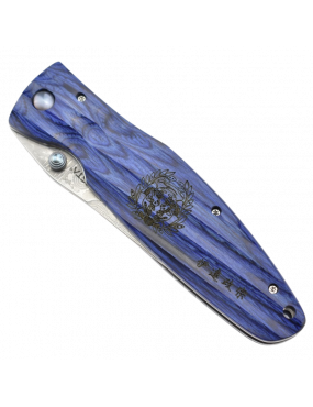 Mcusta MC-186D Manche Pakka wood bleu et lame Damas