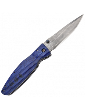 Mcusta MC-186D Manche Pakka wood bleu et lame Damas