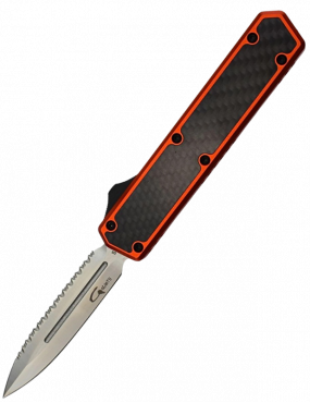 Golgoth G11BS5 Orange. Couteau automatique avec serrations