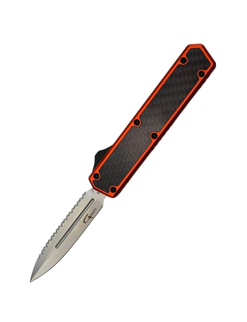 Golgoth G11BS5 Orange. Couteau automatique avec serrations