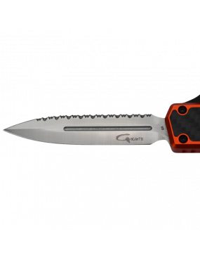 Golgoth G11BS5 Orange. Couteau automatique avec serrations