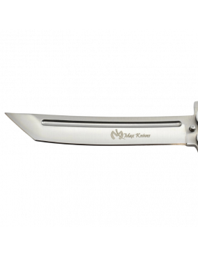 Maxknives P46S Couteau papillon  manche aluminium blanc et noir