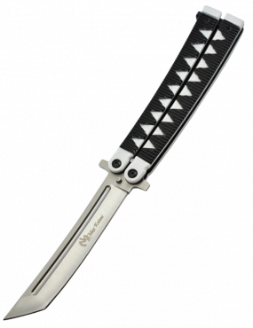 Maxknives P46S Couteau papillon  manche aluminium blanc et noir