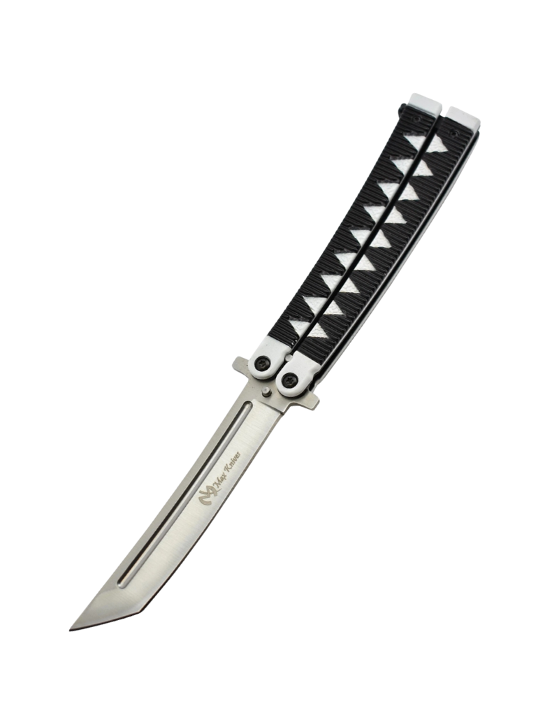 Maxknives P46S Couteau papillon  manche aluminium blanc et noir