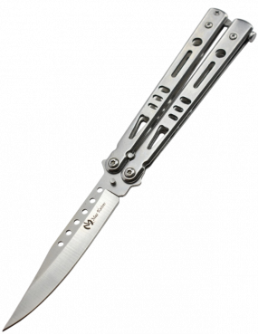 Maxknives P52S Couteau papillon lame acier 3CR13 manche acier silver