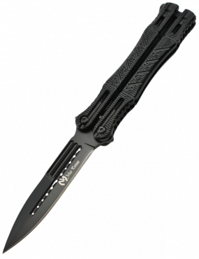 Maxknives P48 Couteau papillon lame acier 3CR13 manche aluminium noir