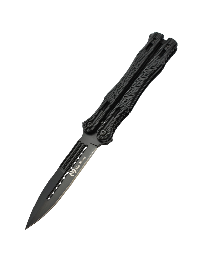 Maxknives P48 Couteau papillon lame acier 3CR13 manche aluminium noir