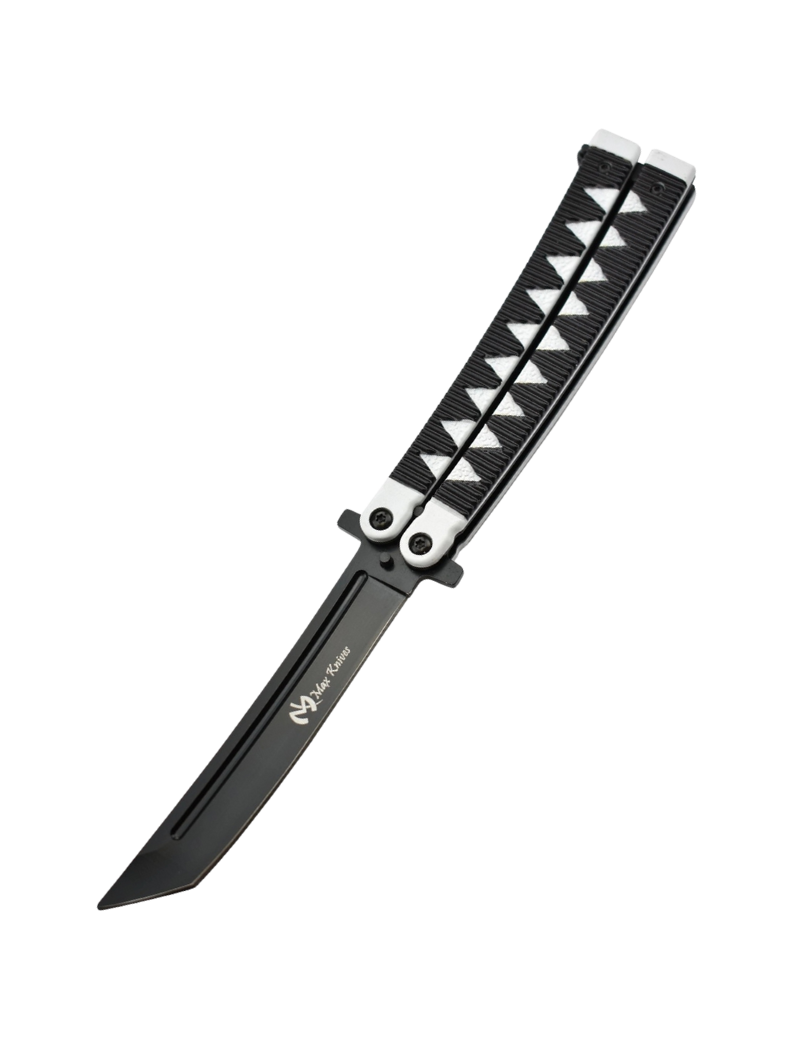 Maxknives P46B Couteau papillon manche aluminium blanc et noir