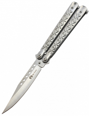 Maxknives P50S Couteau papillon lame acier 3CR13 manche acier silver