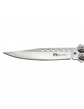 Maxknives P50S Couteau papillon lame acier 3CR13 manche acier silver