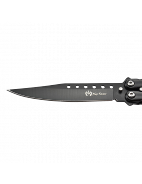 Maxknives P55B Couteau papillon lame acier 3CR13 manche acier noir