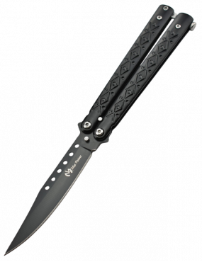 Maxknives P50B Couteau papillon lame acier 3CR13 manche acier noir