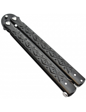 Maxknives P50B Couteau papillon lame acier 3CR13 manche acier noir