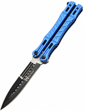 Maxknives P45 Couteau papillon manche aluminium anodisé bleu