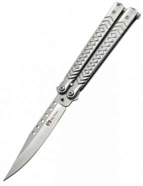 Maxknives P54S Couteau papillon lame acier 3CR13 manche acier silver