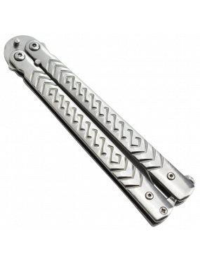 Maxknives P54S Couteau papillon lame acier 3CR13 manche acier silver