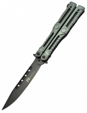 Maxknives P47 Couteau papillon lame acier 3CR13 manche aluminium vert