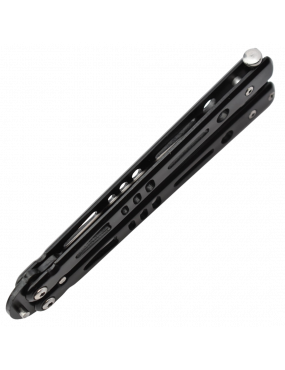 Maxknives P52B Couteau papillon lame acier 3CR13 manche acier noir