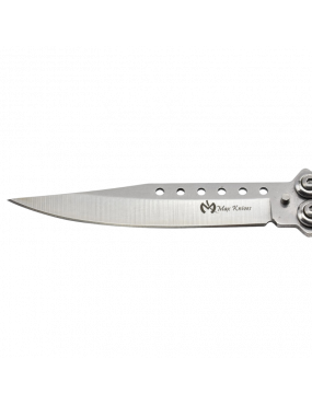 Maxknives P55S Couteau papillon lame acier 3CR13 manche acier silver