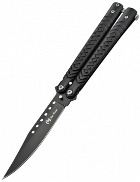 Maxknives P54B Couteau papillon lame acier 3CR13 manche acier noir