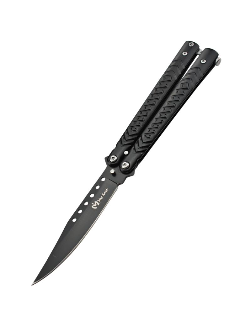 Maxknives P54B Couteau papillon lame acier 3CR13 manche acier noir