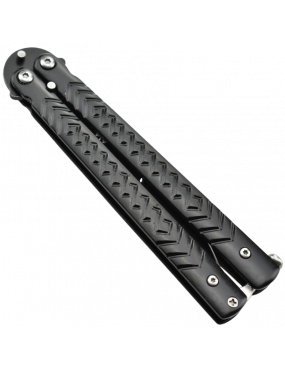 Maxknives P54B Couteau papillon lame acier 3CR13 manche acier noir