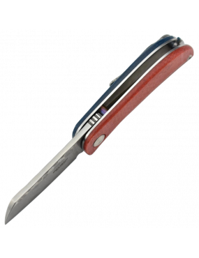 Mcusta MC-213D Damas Micarta rouge et bleu