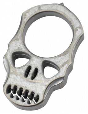 Maxknives PASKSA Poing américain Skull en aluminium silver antique