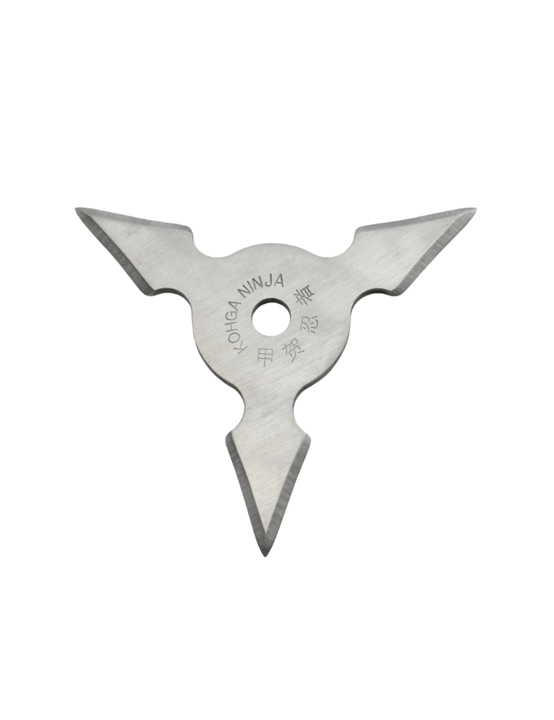 Shuriken 3 Branches Acier Inox 420 - Couleur Silver, 90mm