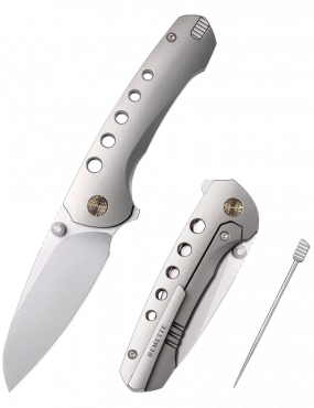 REMETTE RT-BEE Titanium M390 Knife Outdoor Folding Pocket EDC Knives with Fruit Food Fork Toothpick