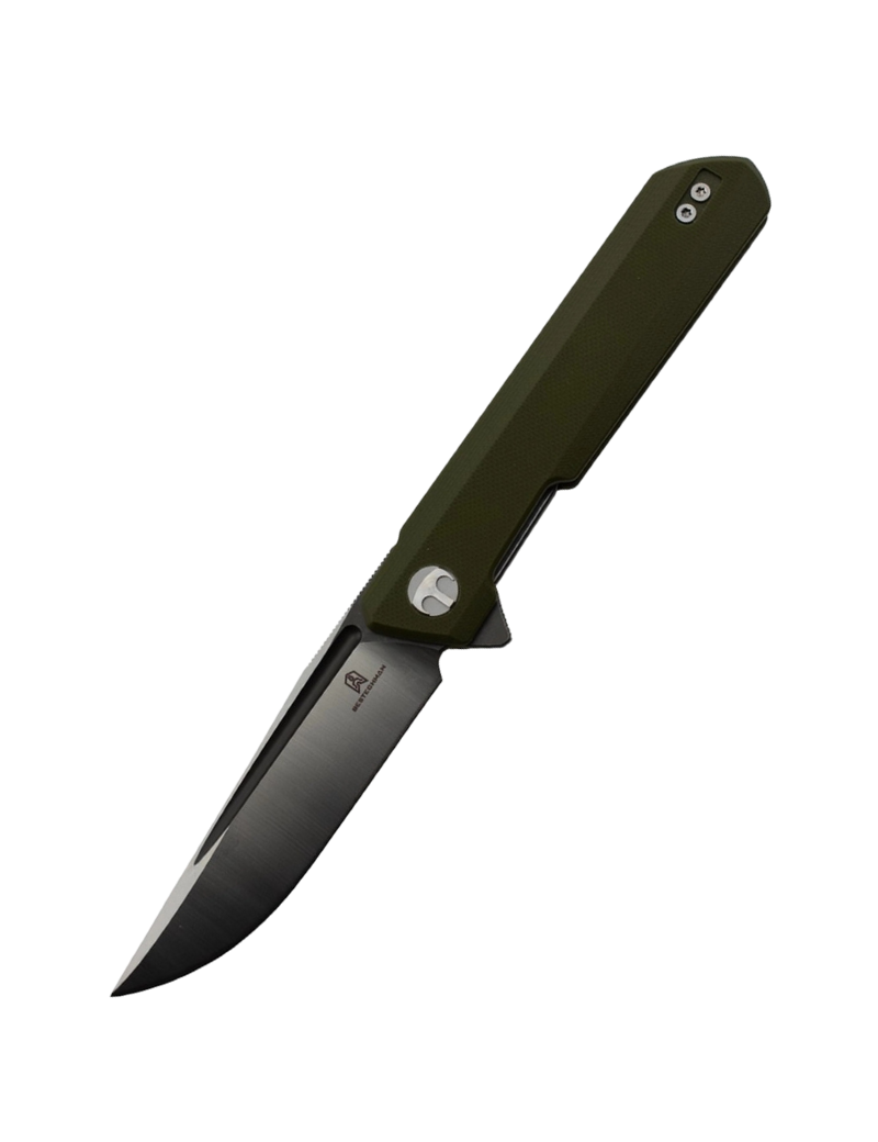 Bestechman Dundee BMK01E Folding Knife – D2 Steel, Green G10 Handle,