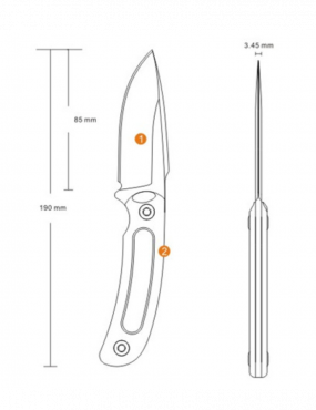 Ruike F815B Hornet Noir - Couteau 190mm