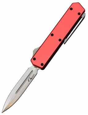 Golgoth G13DT Automatic OTF Knife - VG10 Double-Edged Blade, Red Handl