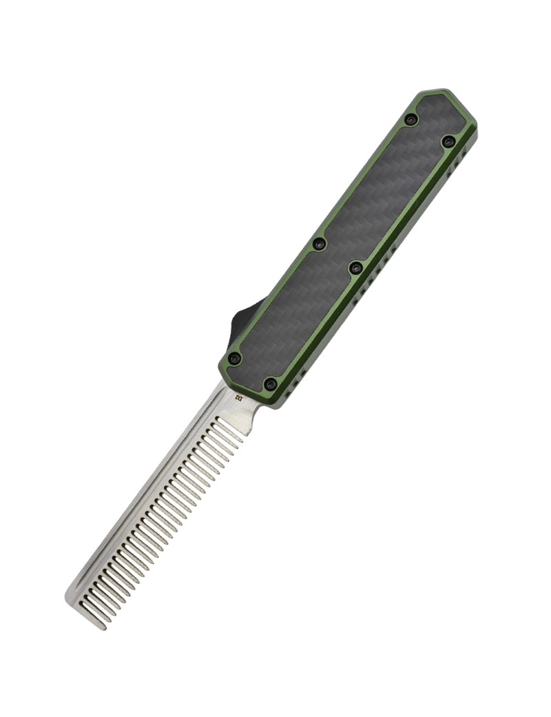 Golgoth G11A2 Vert. Couteau OTF peigne acier D2