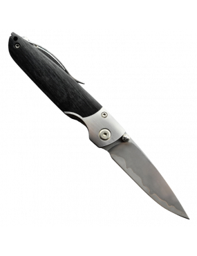 Mcusta MC144G Folding Knife Shinra Teana Black Pakkawood SG2 Steel