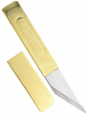 KIRI - Japanese Knife Blue Paper Steel, 50mm, Brass Handle