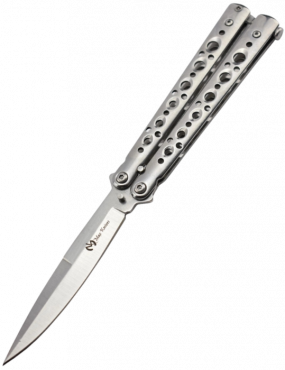 Maxknives P53S Couteau papillon lame acier 3CR13 manche acier silver