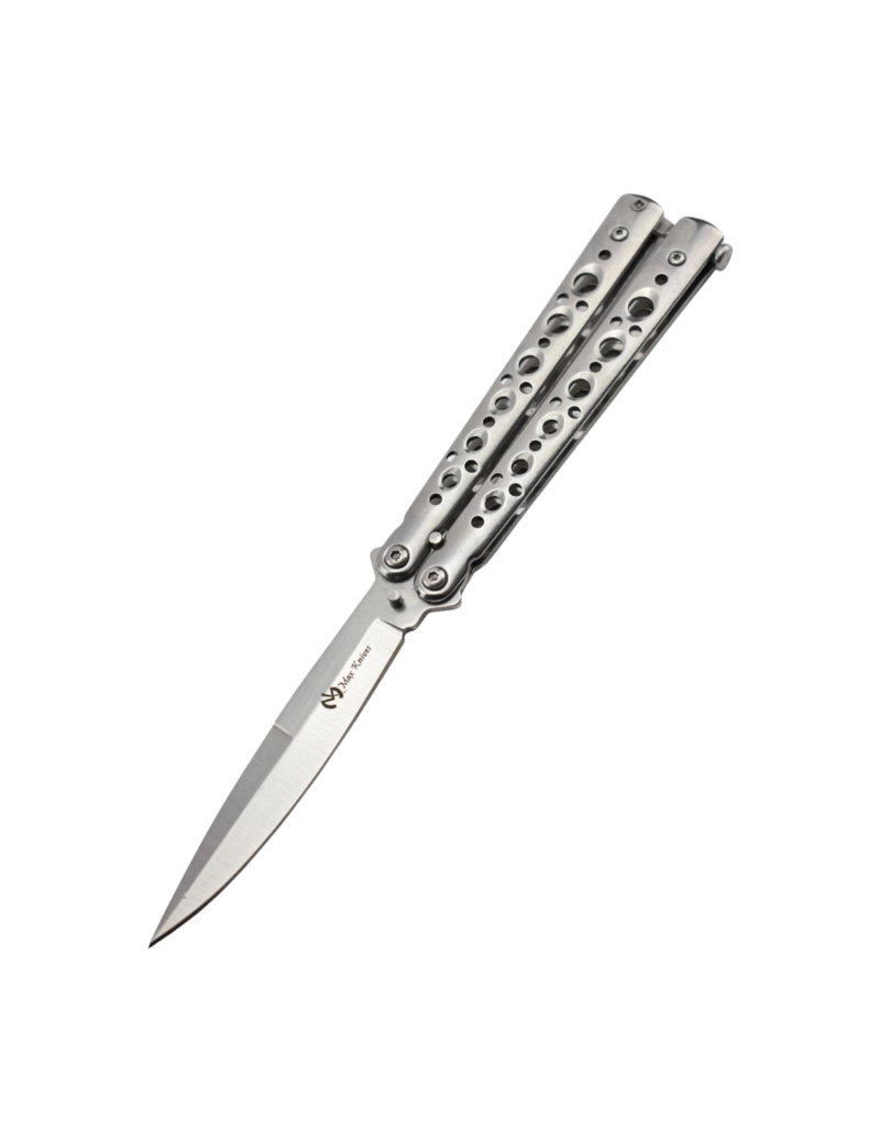 Maxknives P53S Couteau papillon lame acier 3CR13 manche acier silver