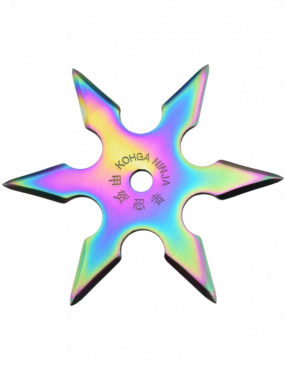 6-Branch Shuriken Stainless Steel 420 - Colored Titanium, 100mm