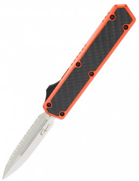 Golgoth G11BS5 Orange. Couteau automatique avec serrations