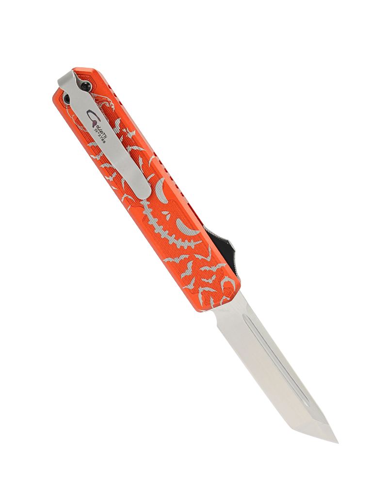 Golgoth G11D5 Orange.  Couteau automatique OTF lame acier D2