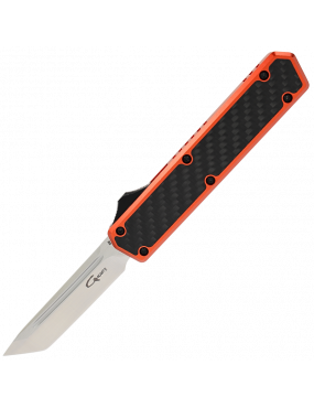 Golgoth G11D5 Orange.  Couteau automatique OTF lame acier D2