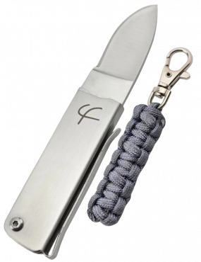 Fred Perrin MK114G Couteau pliant avec porte-clés paracorde gris