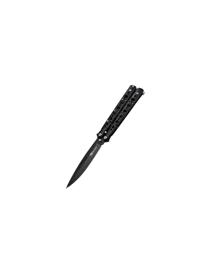 Maxknives P53B Couteau papillon lame acier 3CR13 manche acier noir