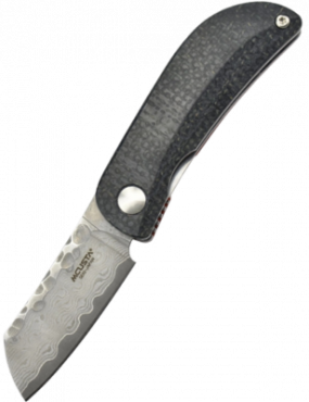 Mcusta MC-211D Knife - VG10 Damascus Blade & Black-Red Micarta Handle